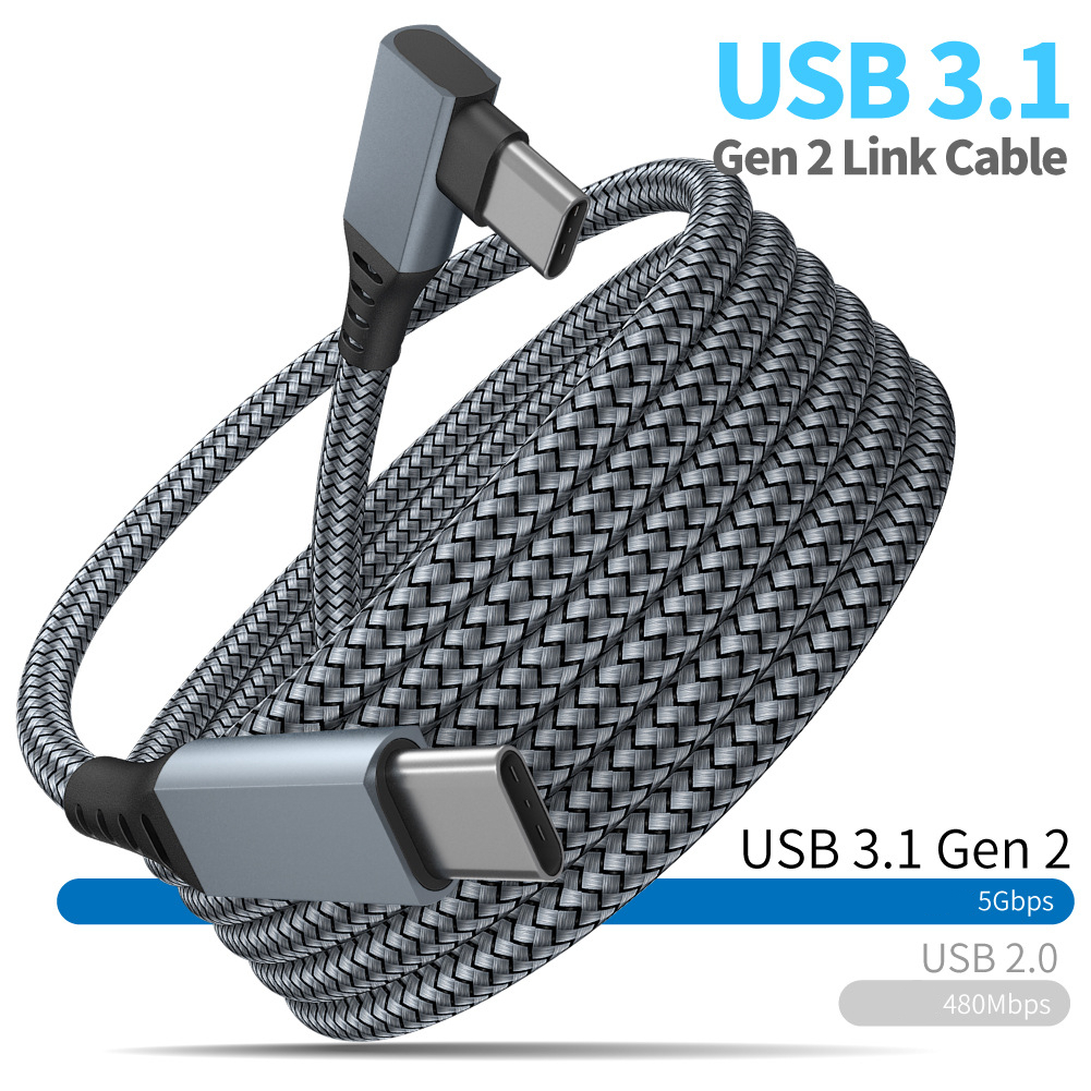 6M 5M 3M 유형 C-유형 C 케이블 USB 3.1 Gen2 Oculus Quest 1 2 링크 호환 VR 데이터 전송 5gb 20V 3A